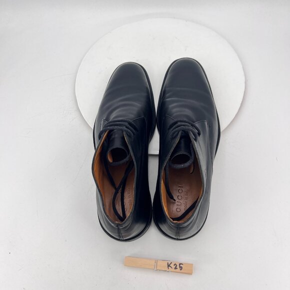 Gucci GG Monogram Embossed Men Size EU 44 E US 10.5 Brown Leather Chukka Boot - Picture 10 of 13